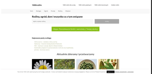 Screenshot strony 1000roslin.pl