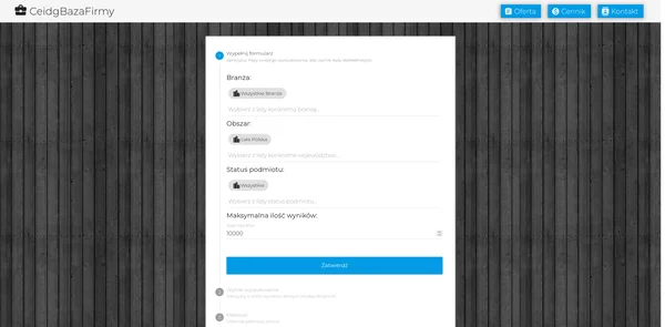 Screenshot strony Ceidgbazafirmy.pl