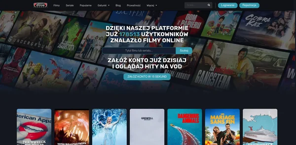 Screenshot strony Ekino-vod.pl