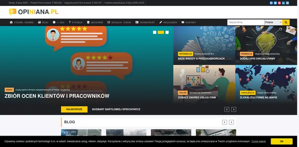 Screenshot strony Opiniana.pl