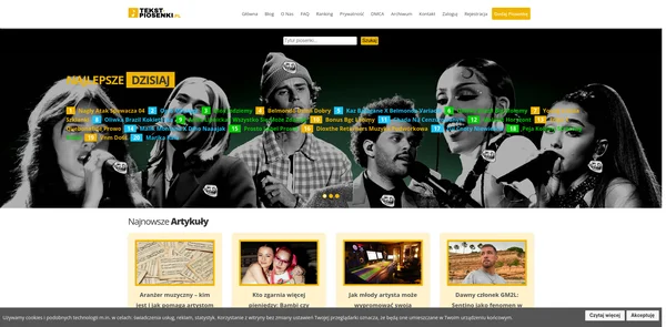 Screenshot strony Tekst-piosenki.pl