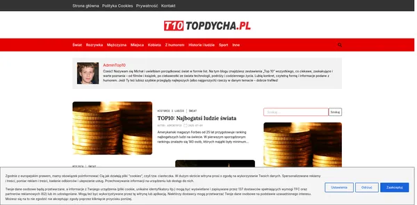 Screenshot strony Topdycha.pl