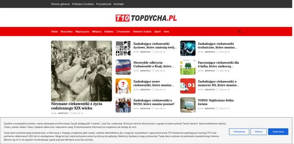 Screenshot strony Topdycha.pl
